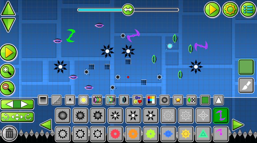 The Level Editor in Geometry Dash
